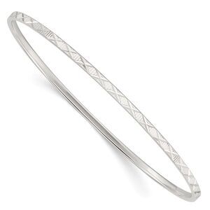 Kazi Luxury Sterling Silver Diamond Cut Slip-on Bangle